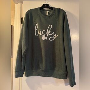 EUC Green Lucky Women's Sweatshirt